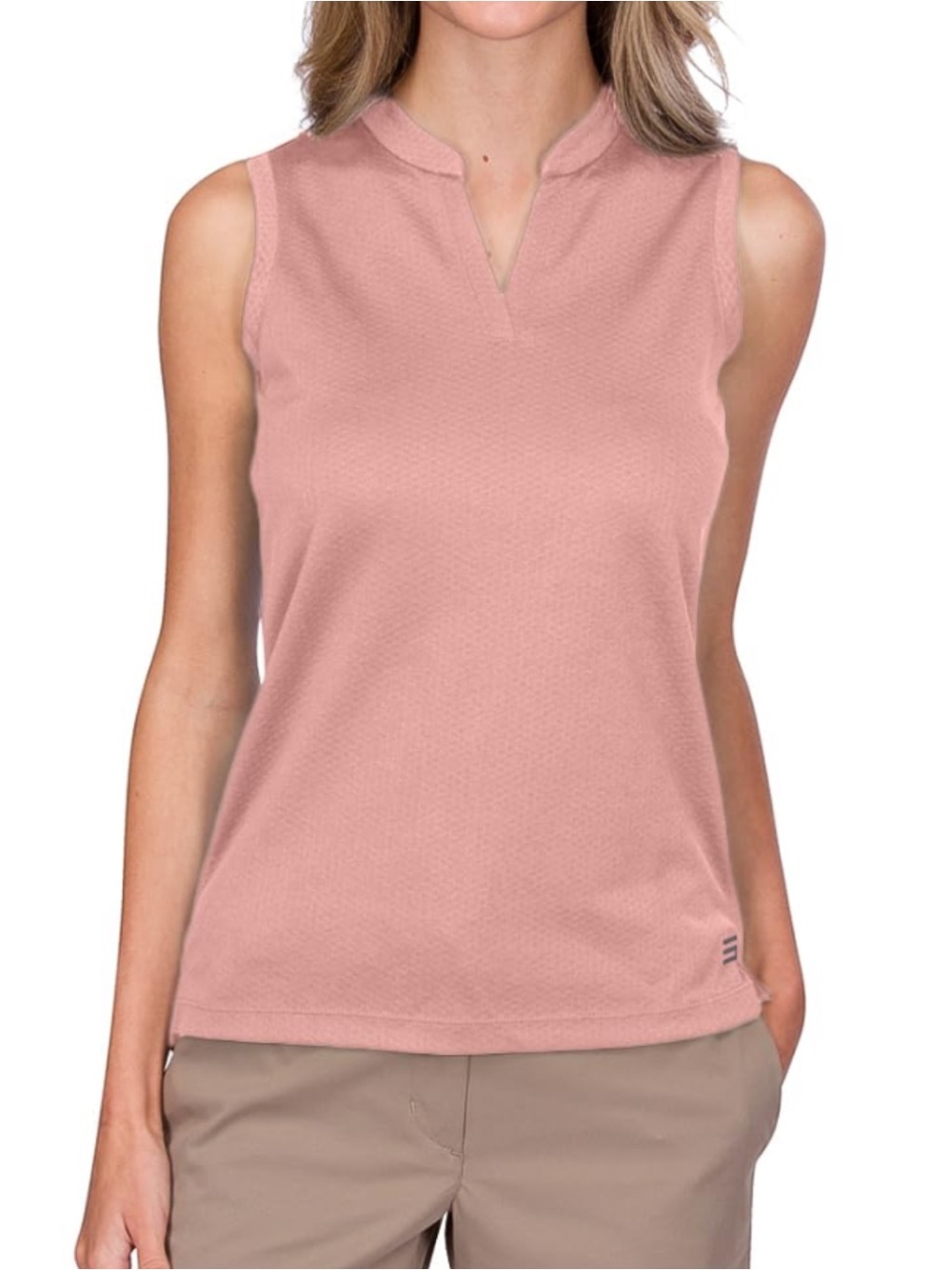 New! Three Sixty Six Womens Sleeveless Golf Polo Shirt Pink UV Protection XXL